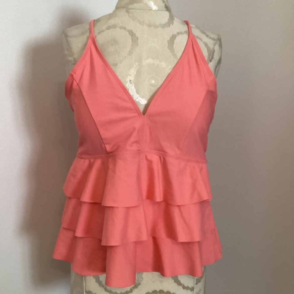 NWT NORACORA TANKINI SWIM TANK TOP CAMI in CORAL XL BEACH TRAVEL VACATION POOL